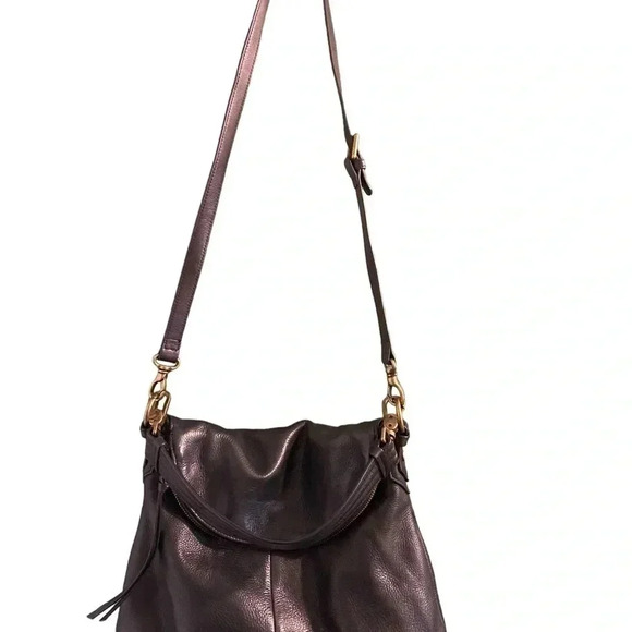 Margot black leather hobo bag. Short and long removable straps - Picture 6 of 7